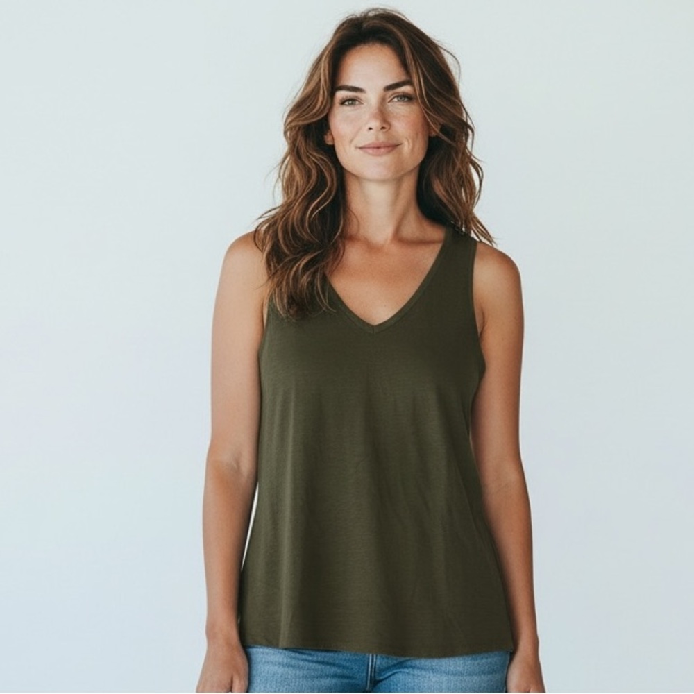 NWT a new day Olive Green Tank Top Size S